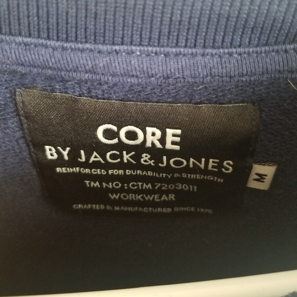 JACK AND JONES CORE NAVY BLUE CREW NECK SWEATER - Picture 4 of 4